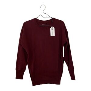 Universal Standard Black Cherry Deep Red Fiona Open Side Sweatshirt Size 4XS NEW